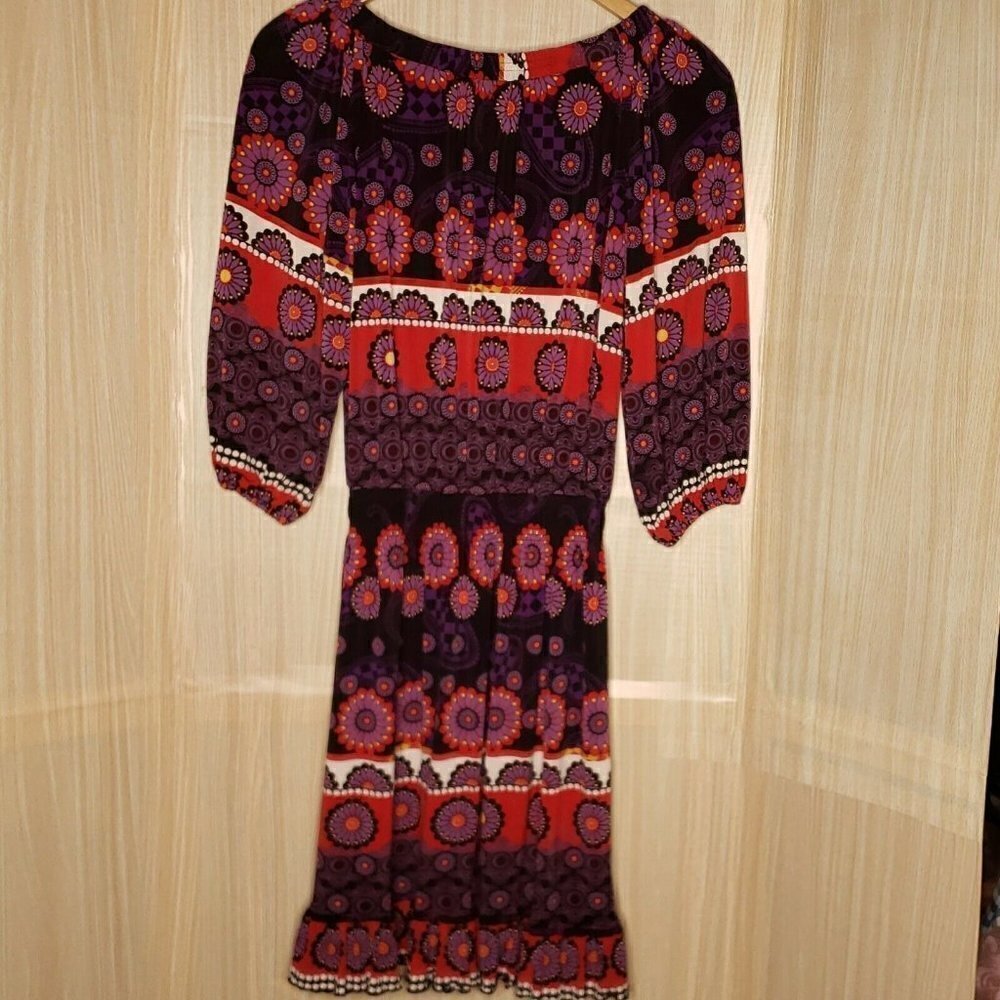 Tiana B. Womens Off The Shoulder Stretchy 3/4 Sleeve Jewel Tone Dress Small